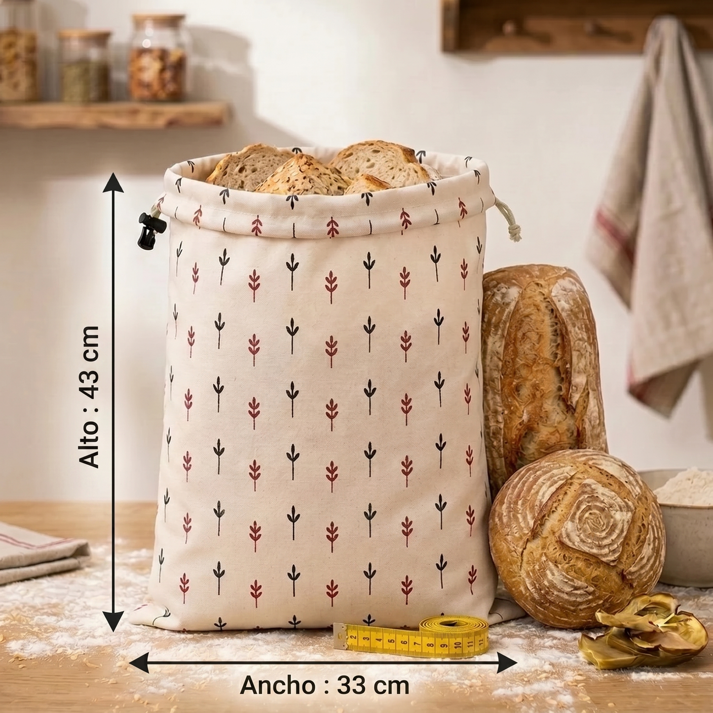 Bolsas para pan premium en 100% algodón y cera de abeja